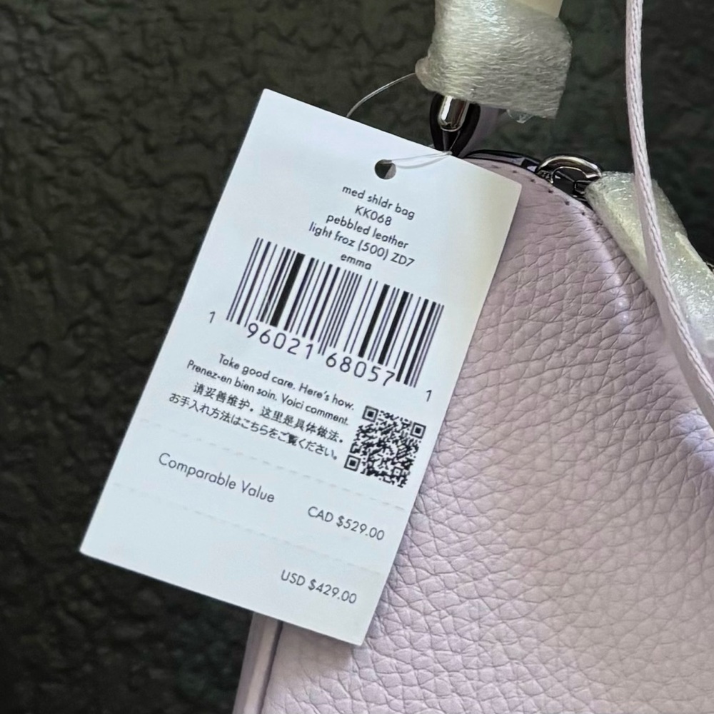 ♠️KATE SPADE Emma Shoulder/crossbody Blue & White Bag w/ pouch frozen lilac - Picture 9 of 16